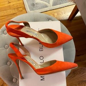 Authentic Orange Manolo Blahnik heels